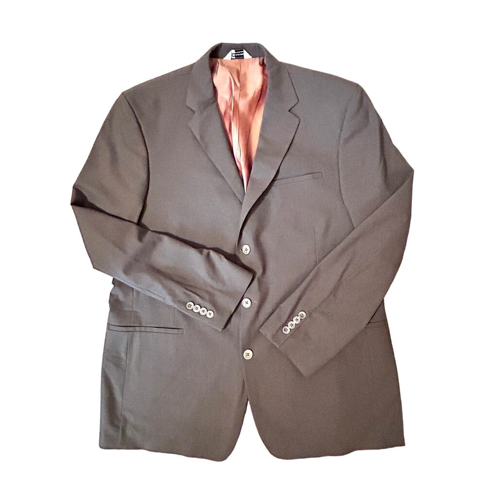 Wilke-Rodriguez Worsted Wool Blazer  46L Lightweight Gray Excellent Condition